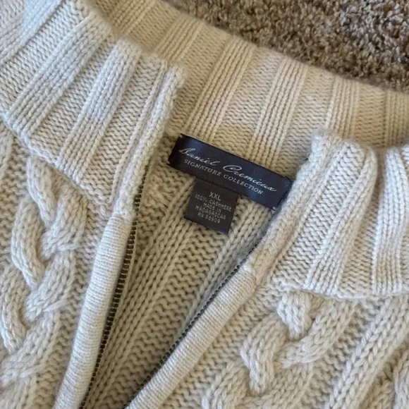 Daniel Cremieux 100% Cashmere Quarter Zip Sweater in Beige
size XXL - Picture 8 of 12